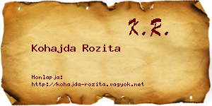 Kohajda Rozita névjegykártya